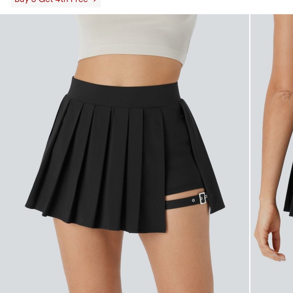 HALARA Black Mini Skirt with Strap Detail